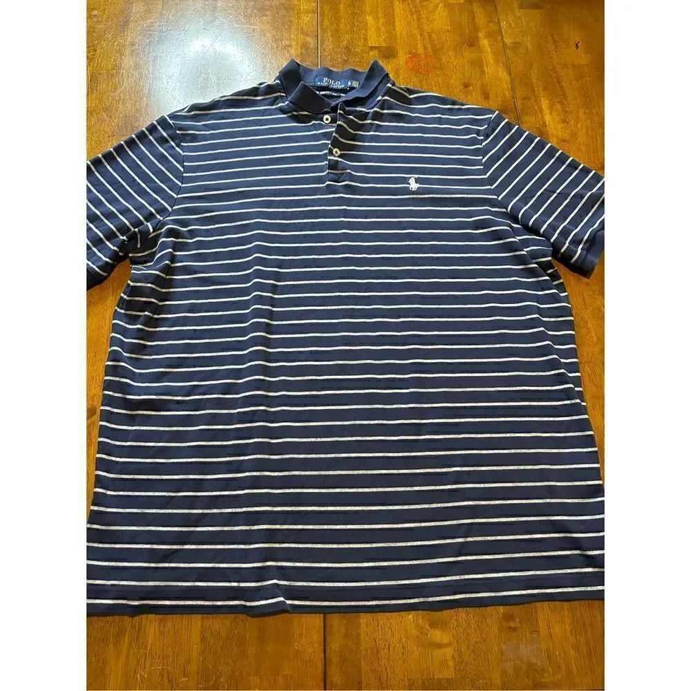 RALPH LAUREN Mens Polo Golf Short Sleeve Adult Casual Shirt Navy Blue Size XL